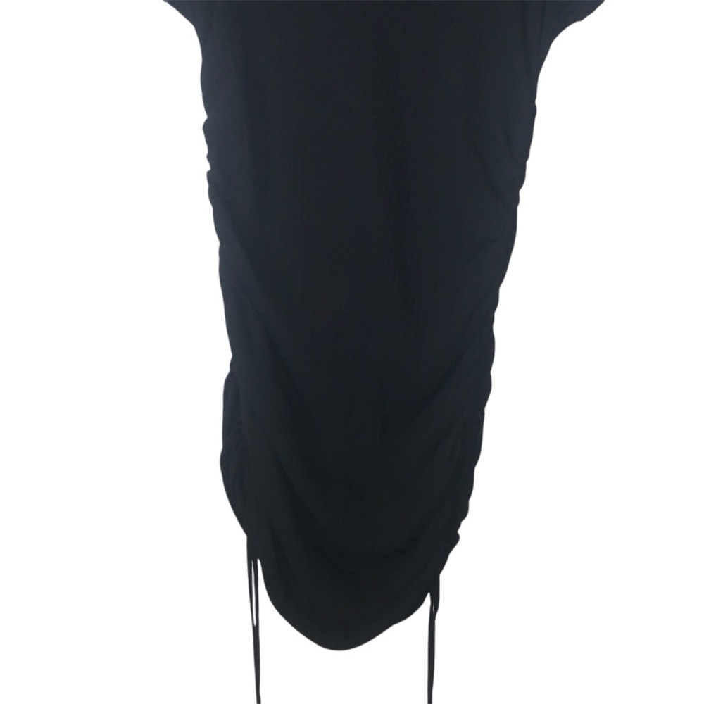 Shein Moosta Solid Side Drawstring Ruched Bodycon Dress Ribbed Slim - Picture 4 of 10
